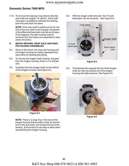 Cub Cadet Domestic 7000 Tractor Service Manual sample page from the repair manual