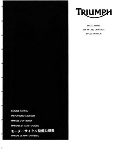 Triumph Speed Triple Motorcycle Service Manual factory service manual title page