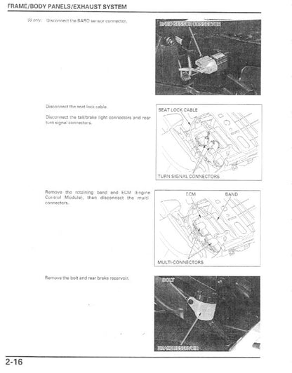 Honda CBR1100 Motorcycle Service Manual sample page from service manual