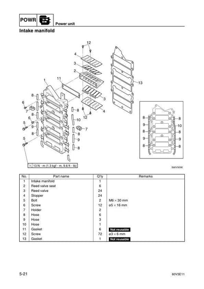 Yamaha Z250D LZ250D Outboard Service Manual sample page with diagrams and specifications