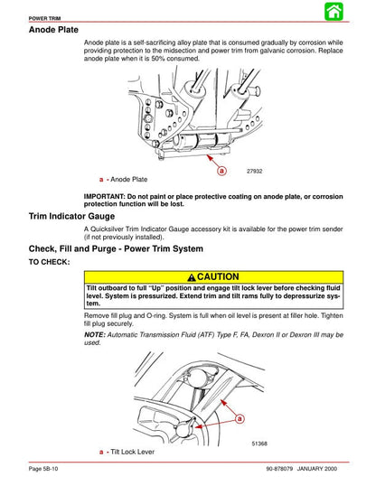 Mercury Mariner 135 150 175 200 Outboard Service Manual sample page showing repair procedures