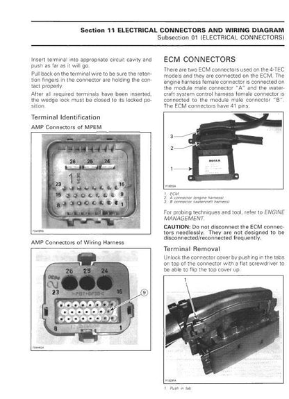 Sea-Doo GTI GTX RXP RXT Service Manual sample page showing repair procedures