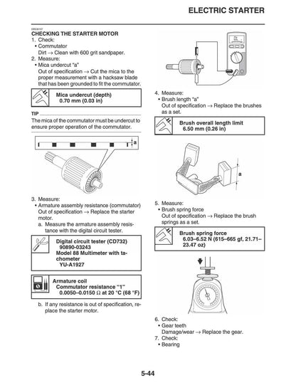 Yamaha Grizzly Hunter SE XT-R 700 ATV Service Manual sample page from service manual