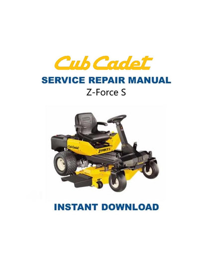 Cub Cadet Z Force S Mower Service Manual - Service Manual PDF Instant Download