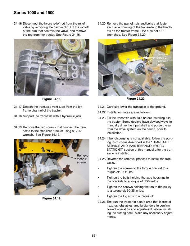 Cub Cadet 1000 1500 Tractor Service Manual sample page showing schematics and diagrams