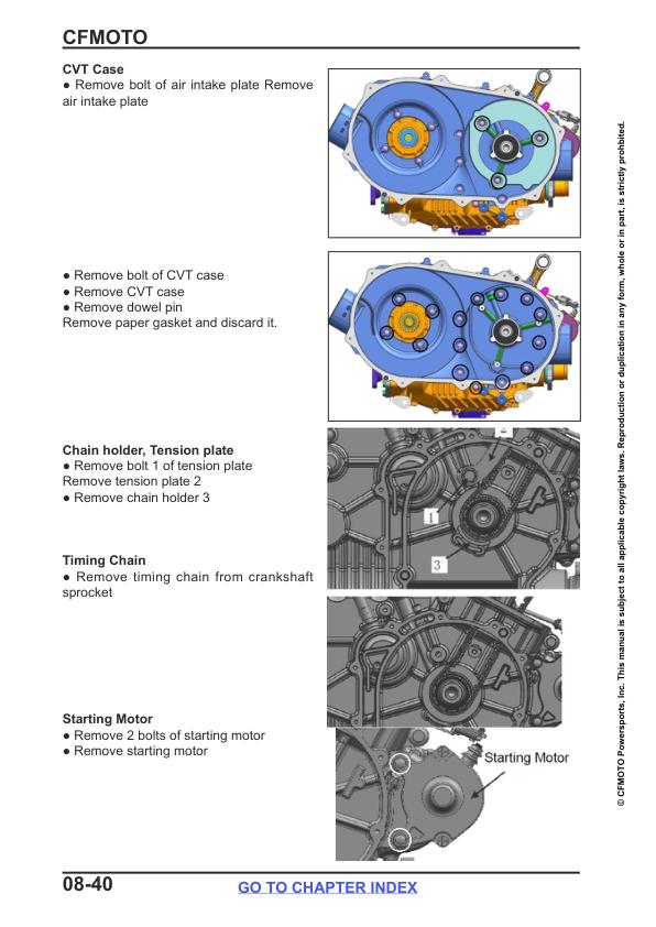 CFMOTO ZFORCE 500 Trail UTV Service Manual sample page from the repair manual