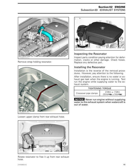 Sea-Doo GTX RXT Service Manual sample page showing schematics and diagrams