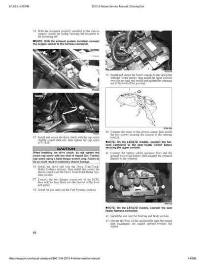 Arctic Cat ZR XF M Pantera 5000 7000 9000 Snowmobile Service Manual sample page showing repair procedures