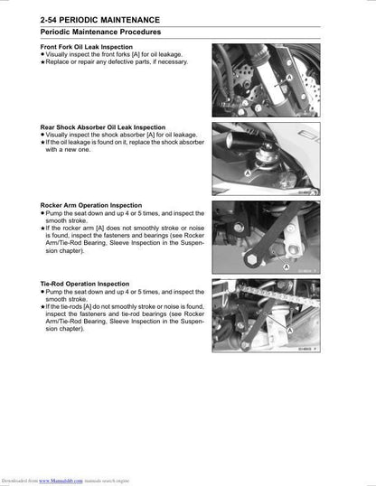 Kawasaki Z800 Motorcycle Service Manual sample page from service manual