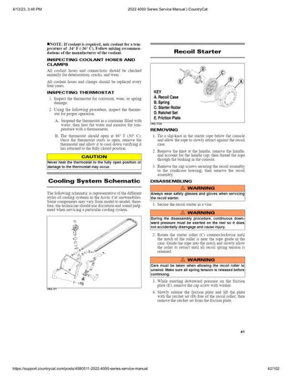 Arctic Cat Blast ZR LT M XR 4000 Snowmobile Service Manual sample page with technical illustrations