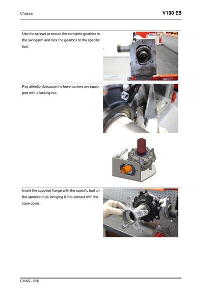 Moto Guzzi V100 Mandello E5 Motorcycle Service Manual sample page with service data and tables