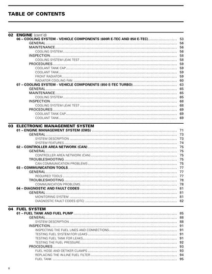 Skidoo Summit & Freeride 850 ETEC Snowmobile Service Manual sample page from service manual