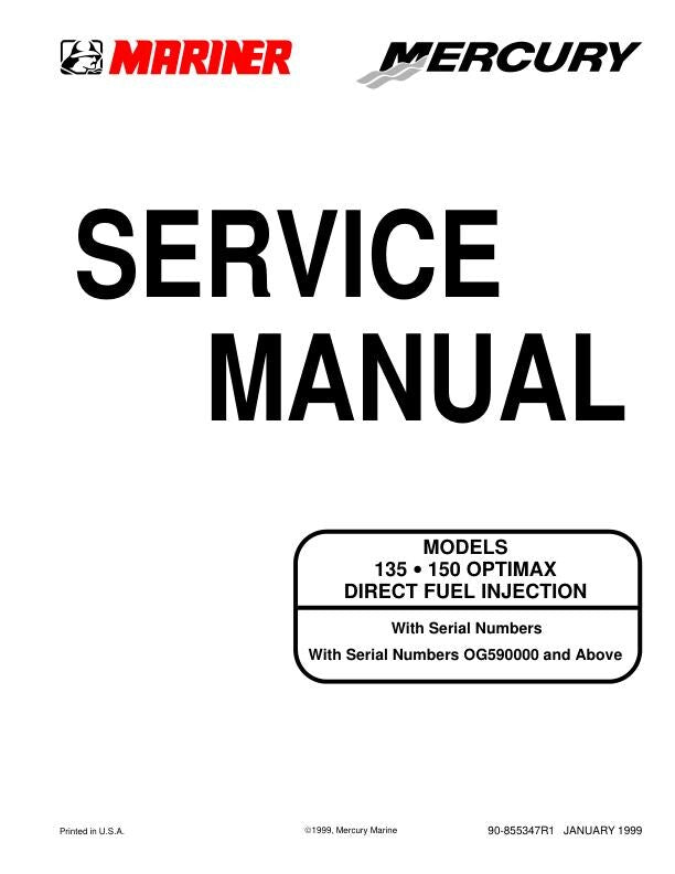 Mercury Optimax 135 150 Outboard Service Manual factory service manual title page