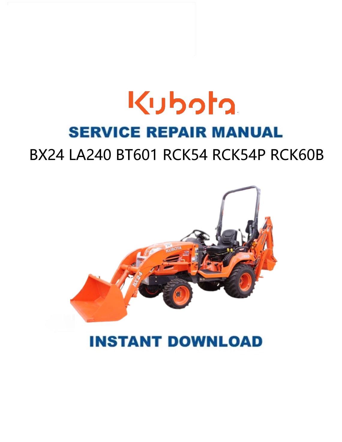 Kubota BX 24 Tractor Service Manual - Service Manual PDF Instant Download