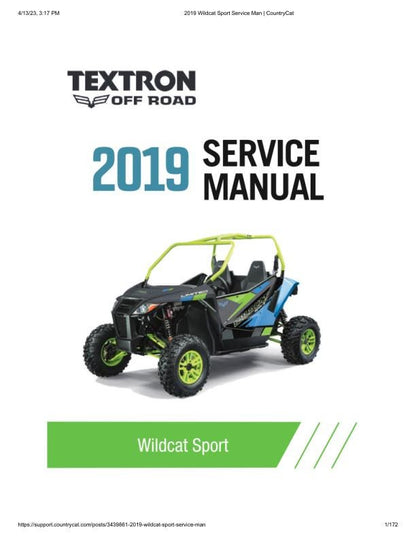 Arctic Cat Wildcat Sport 700 UTV Service Manual factory service manual title page