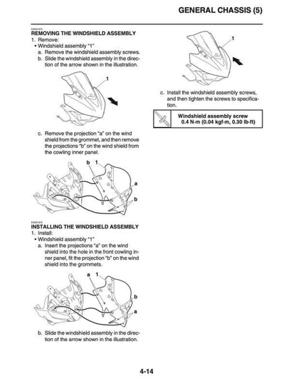 Yamaha YZF-R3 Motorcycle Service Manual sample page from service manual