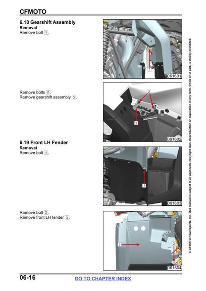 CFMOTO CFORCE 600 625 ATV Service Manual sample page from the repair manual