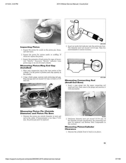 Arctic Cat Wildcat Sport 700 UTV Service Manual sample page showing repair procedures