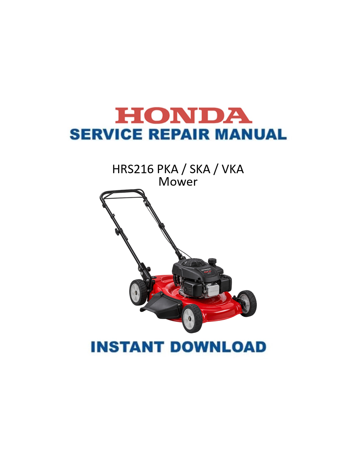 Honda HRS216 PKA service manual PDF