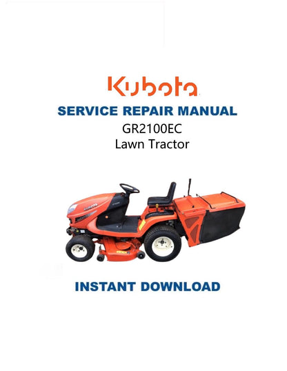 Kubota GR 2100 EC Mower Service Manual - Service Manual PDF Instant Download
