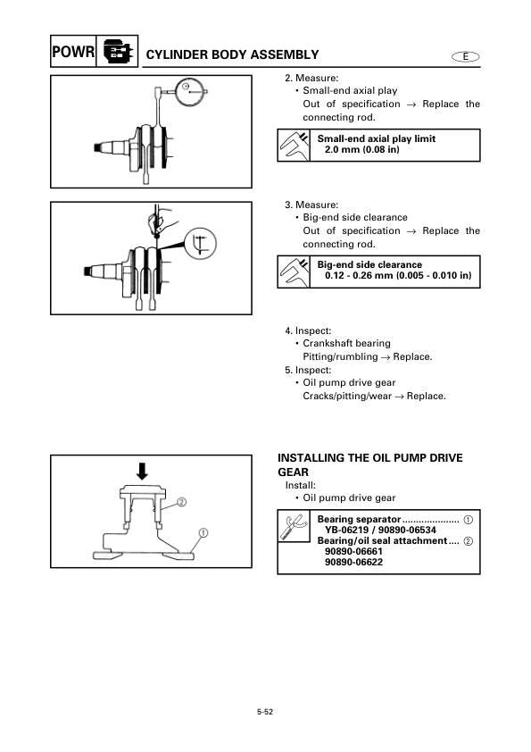 Yamaha 225G 250B L250B Outboard Service Manual sample page with technical illustrations