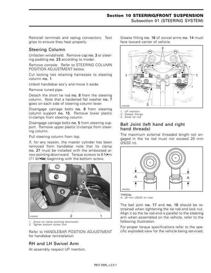 Skidoo REV MXZ Summit GSX Snowmobile Service Manual sample page from the repair manual