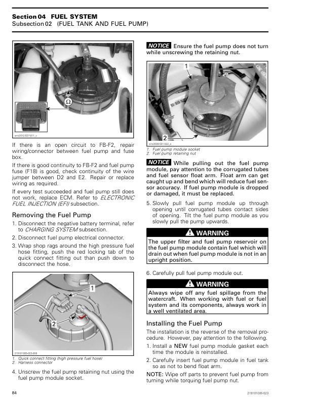 Sea-Doo RXP-X 300 Service Manual sample page with technical illustrations