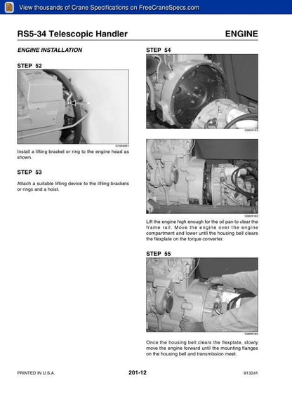 GEHL RS5 RS6 Telehandler Service Manual sample page from service manual