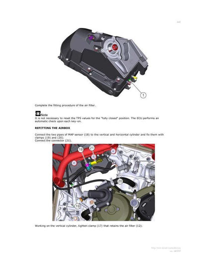 Ducati Monster 1200 Motorcycle Service Manual sample page with technical illustrations