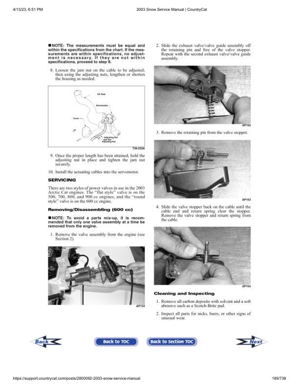 Arctic Cat Firecat F5 F7 ZL ZR Pantera Snowmobile Service Manual sample page with diagrams and specifications