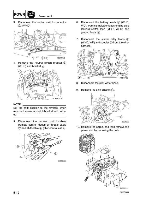 Yamaha E60H Outboard Service Manual sample page with technical illustrations