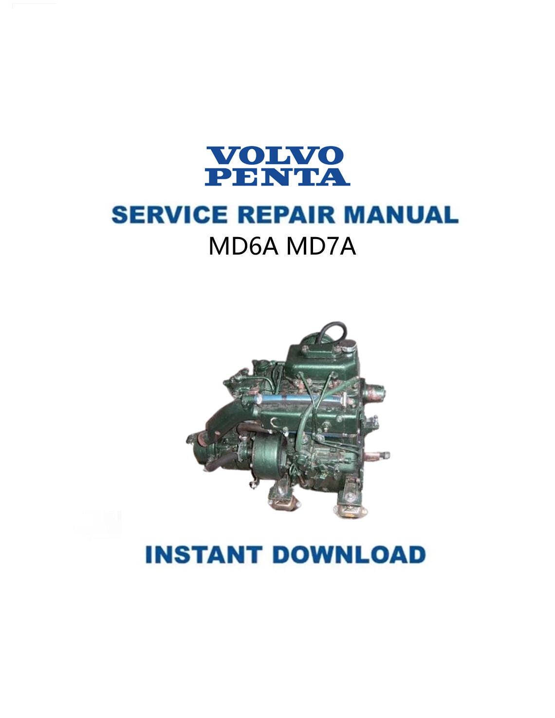 Volvo Penta MD6A MD7A Marine Diesel Engine Service Manual - Service Manual PDF Instant Download