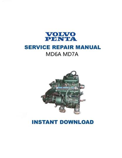 Volvo Penta MD6A MD7A Marine Diesel Engine Service Manual - Service Manual PDF Instant Download