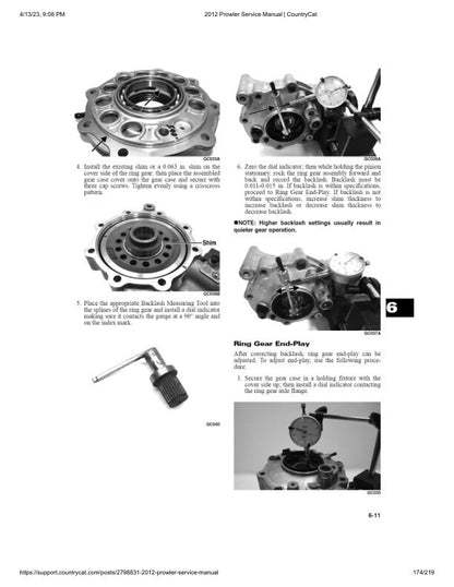 Arctic Cat Prowler HDX Service Manual sample page from the repair manual