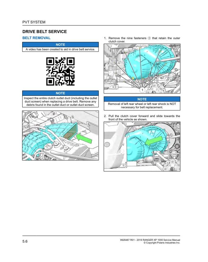 Polaris RANGER XP/XP Crew 1000 UTV Service Manual sample page showing schematics and diagrams