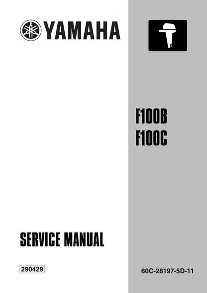 Yamaha F100B F100C Outboard Service Manual factory service manual title page