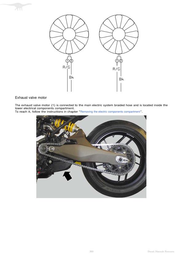 Ducati Monster 821 Motorcycle Service Manual sample page with diagrams and specifications