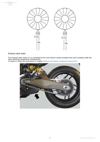 Ducati Monster 821 Motorcycle Service Manual sample page with diagrams and specifications