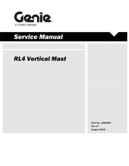 Genie RL 4 Gas Powered Light Tower Service Manual factory service manual title page