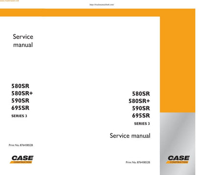 Case 580 590 695 SR Service Manual factory service manual title page