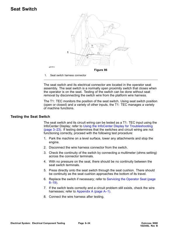 Toro 9060 Outcross Mower Service Manual sample page from the repair manual