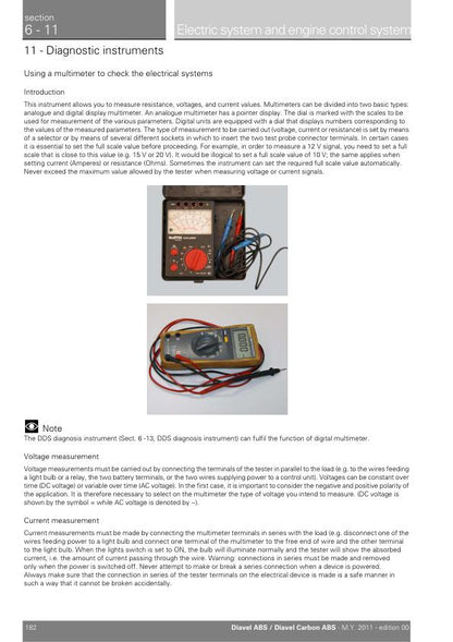 Ducati Diavel ABS Motorcycle Service Manual sample page from service manual