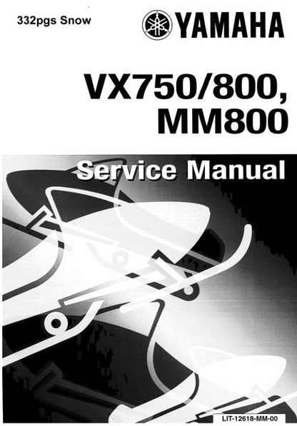 Yamaha Vmax VX750 VX800 MM800 Snowmobile Service Manual factory service manual title page