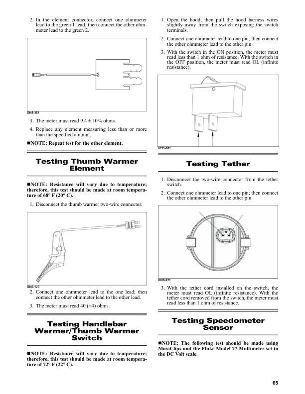 Arctic Cat Blast ZR LT XR Touring M 4000 2023 Service Manual sample page showing repair procedures