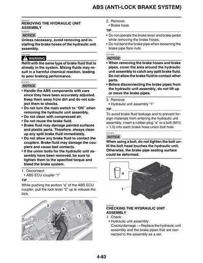 Yamaha Tracer 9 GT Motorcycle Service Manual sample page from service manual
