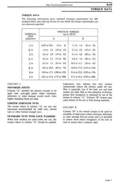 Massey Ferguson 148 Tractor Service Manual sample page showing repair procedures