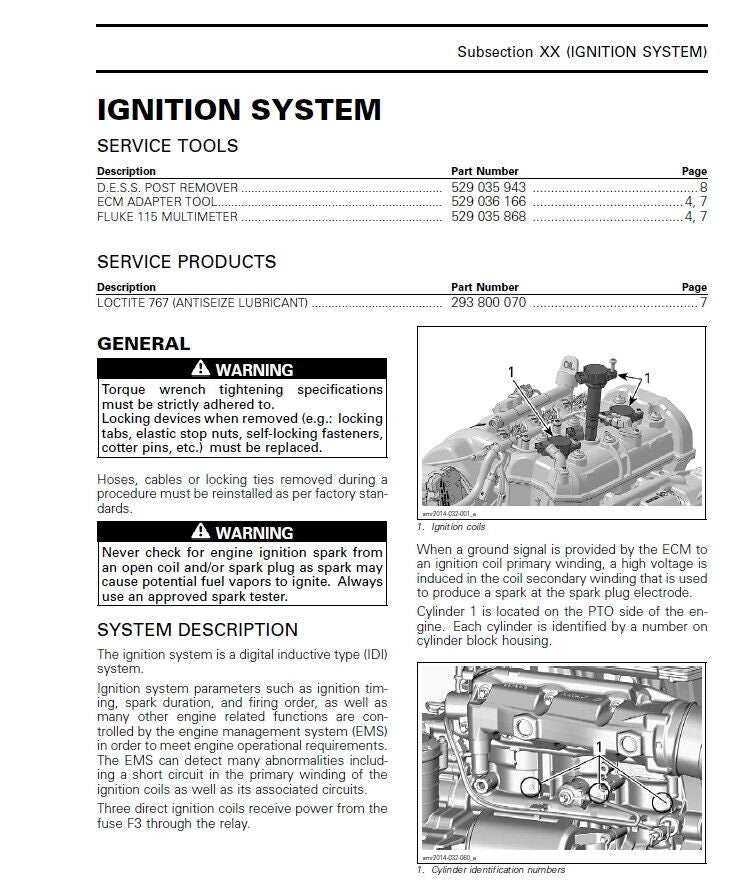 Polaris SL650-SL1050 PWC Service Manual sample page from service manual