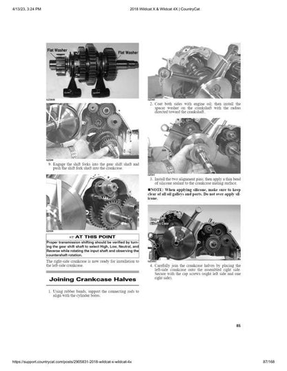 Arctic Cat Wildcat X 4X 1000 UTV Service Manual sample page with technical illustrations