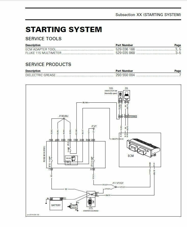 Sea-Doo Spark Service Manual sample page with technical illustrations