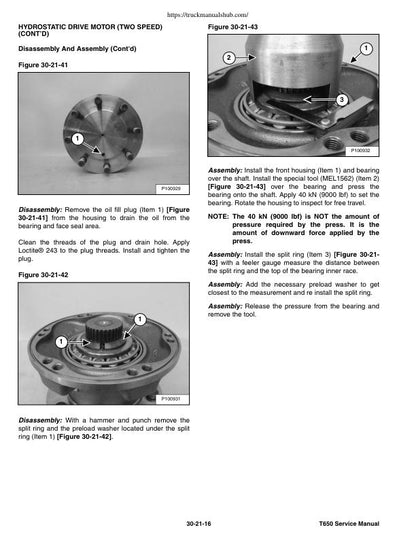 Bobcat T650 Compact Track Loader Service Manual sample page with technical illustrations